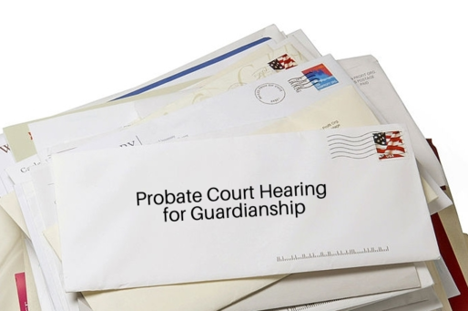 Letter in mail for probate hearing